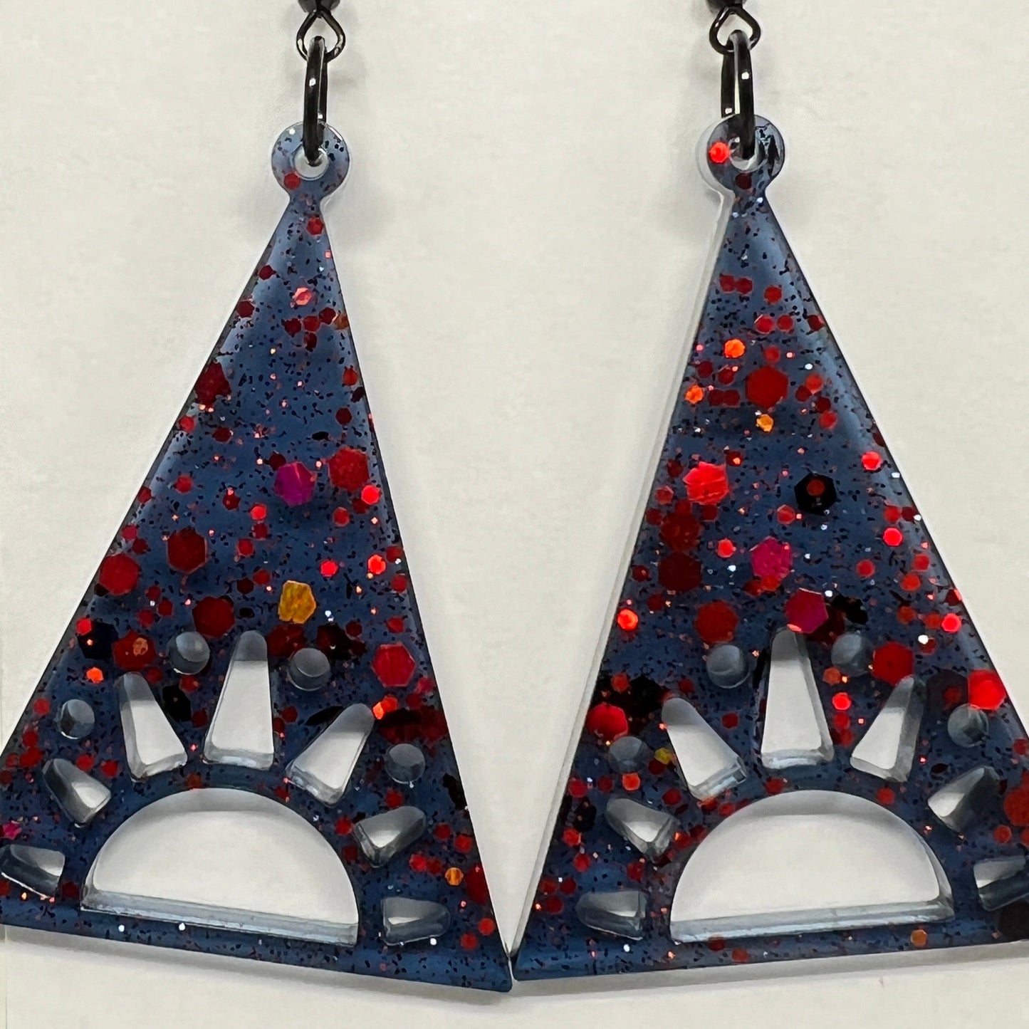 Ember Sunburst Triangle Earrings