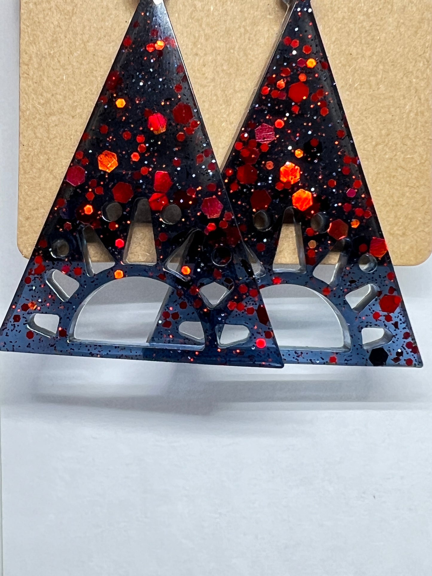 Ember Sunburst Triangle Earrings