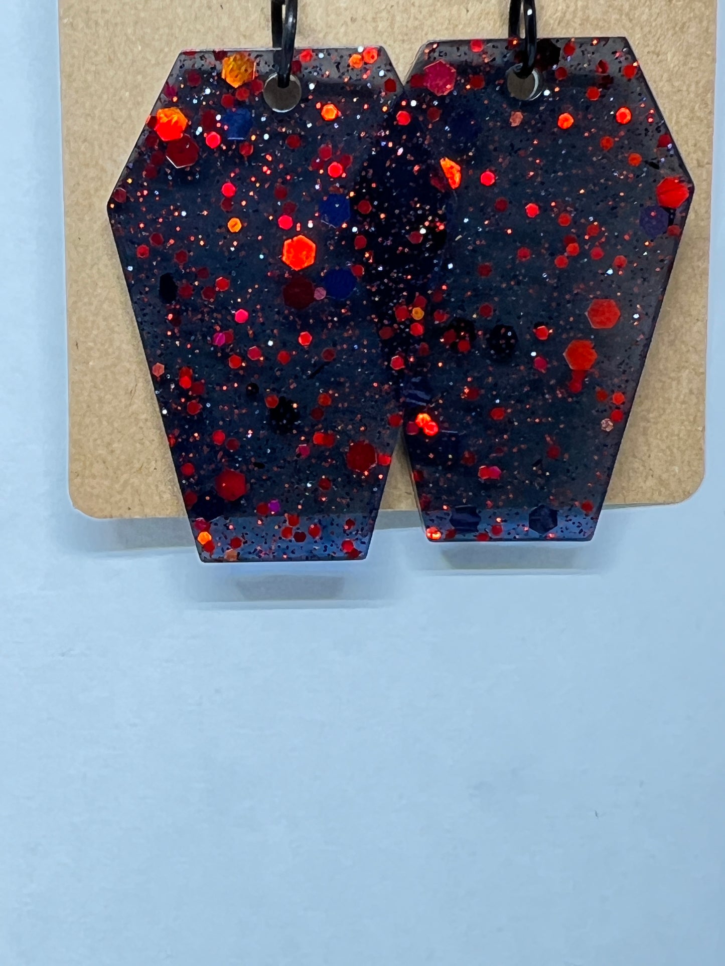 Midnight Hex Coffin Earrings