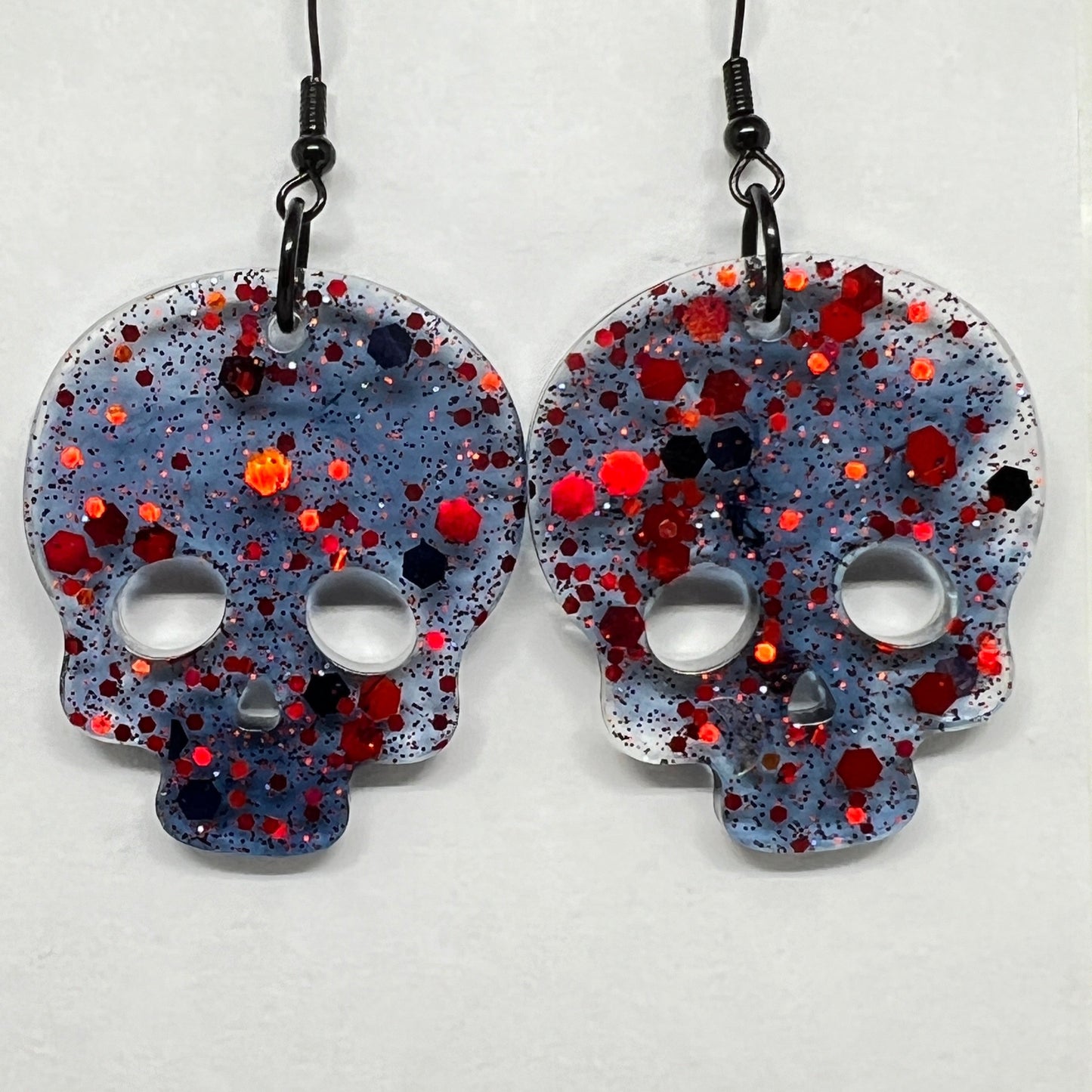 Midnight Inferno Skull Earrings