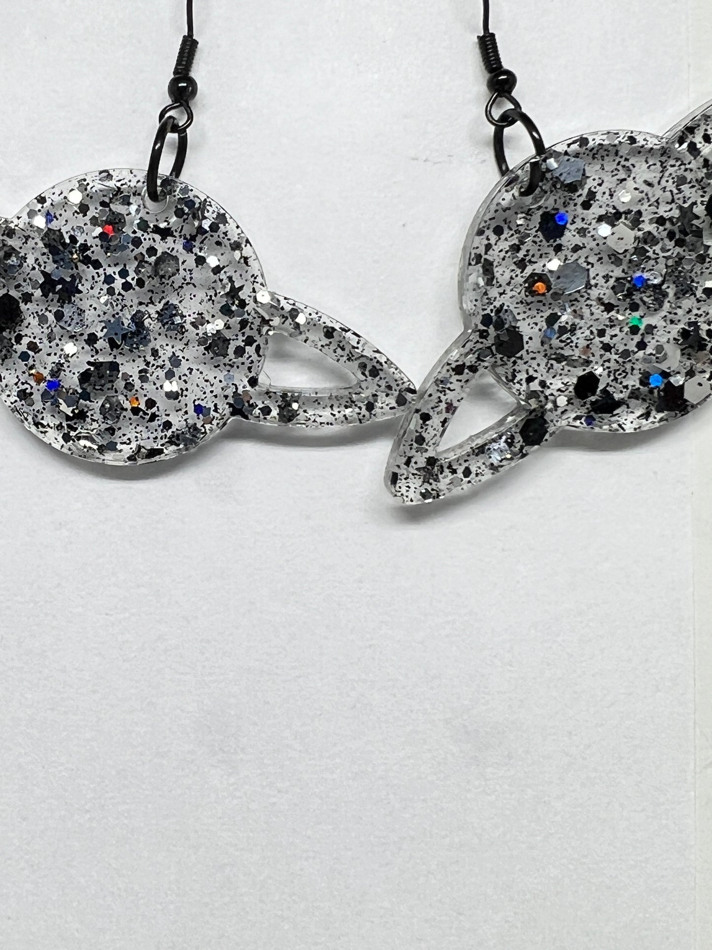 Cosmic Saturn Resin Earrings