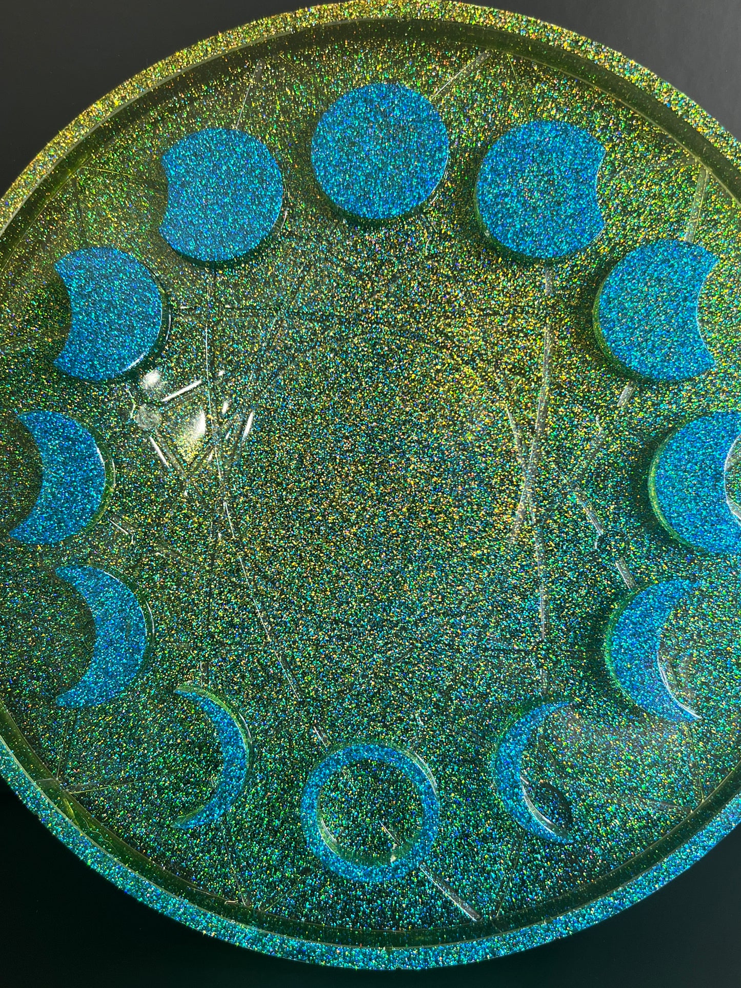 ✨ Celestial Tide 3-D Moon Phase Tray — Holographic Altar Centerpiece ✨