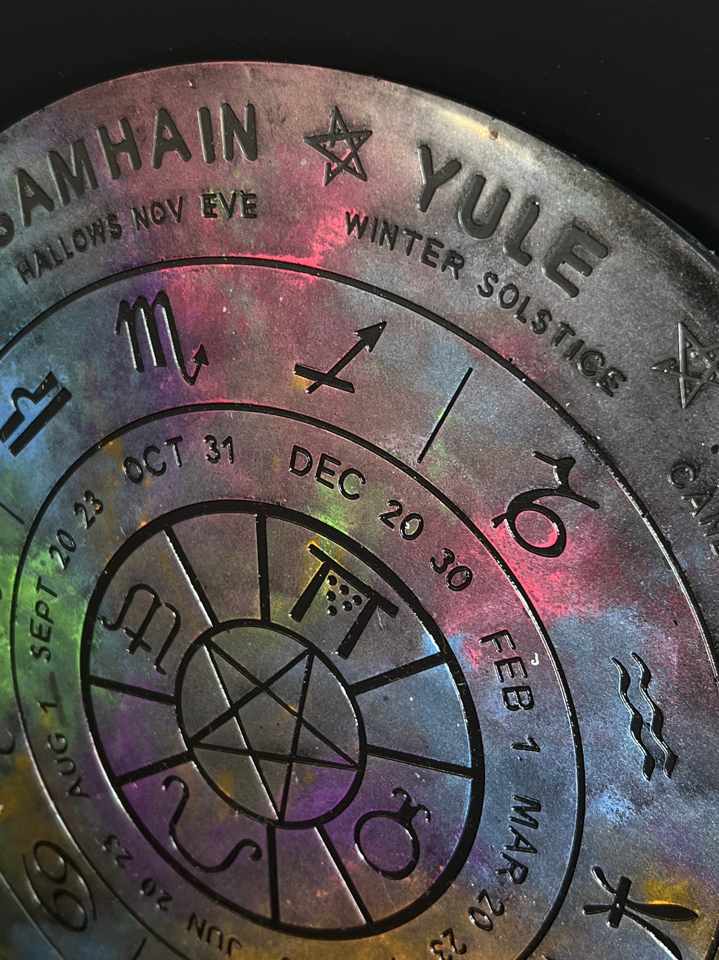 ✨ Cosmic Storm Wheel of the Year Altar Tray ✨