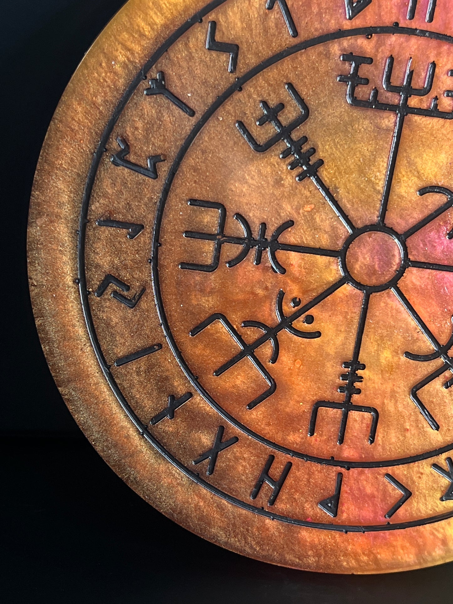 π Solar Ember Runic Compass Wheel β¨ | Elder Futhark Ritual Altar Tool
