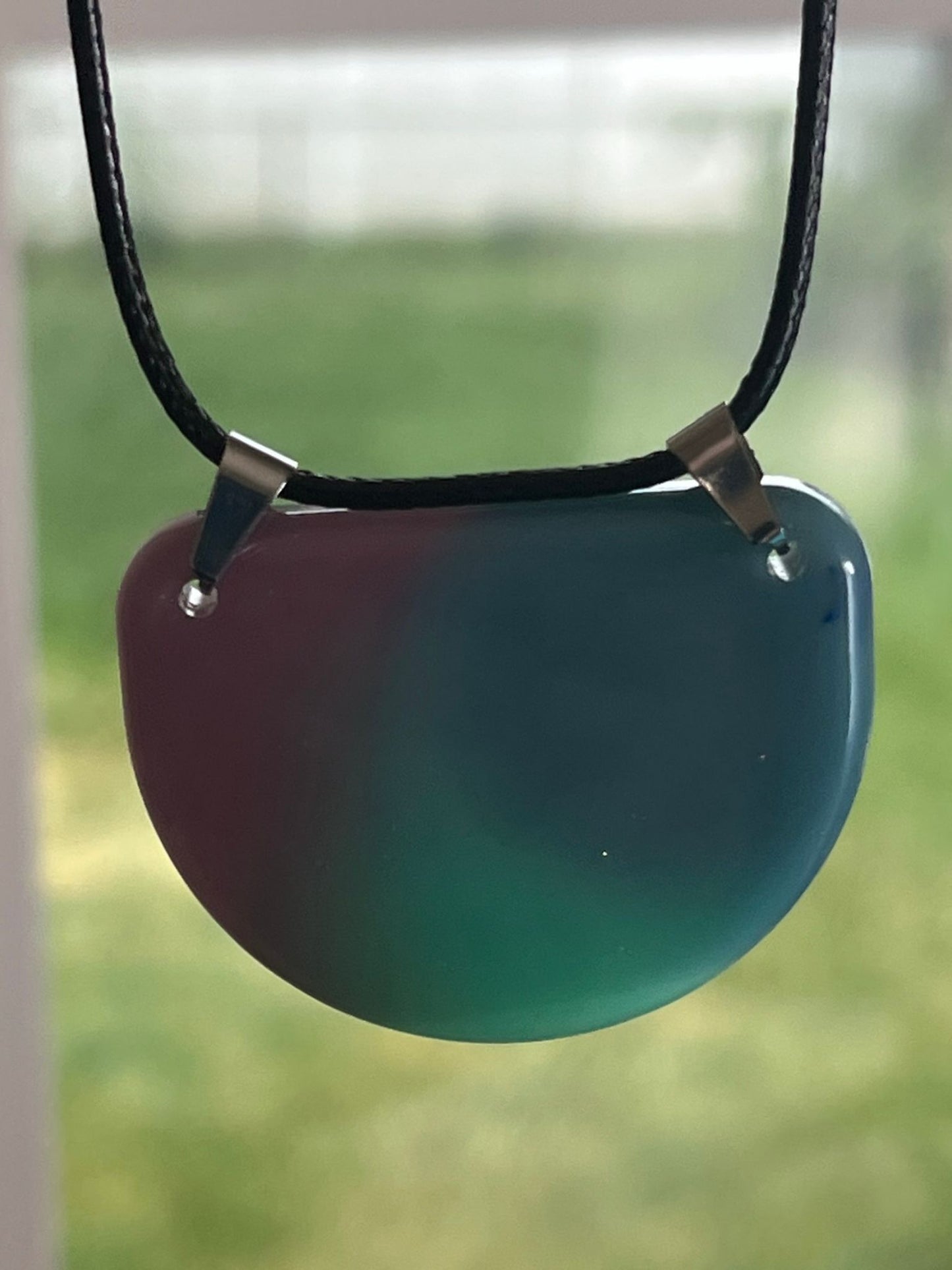 Aurora Rising — Half Moon Resin Pendant