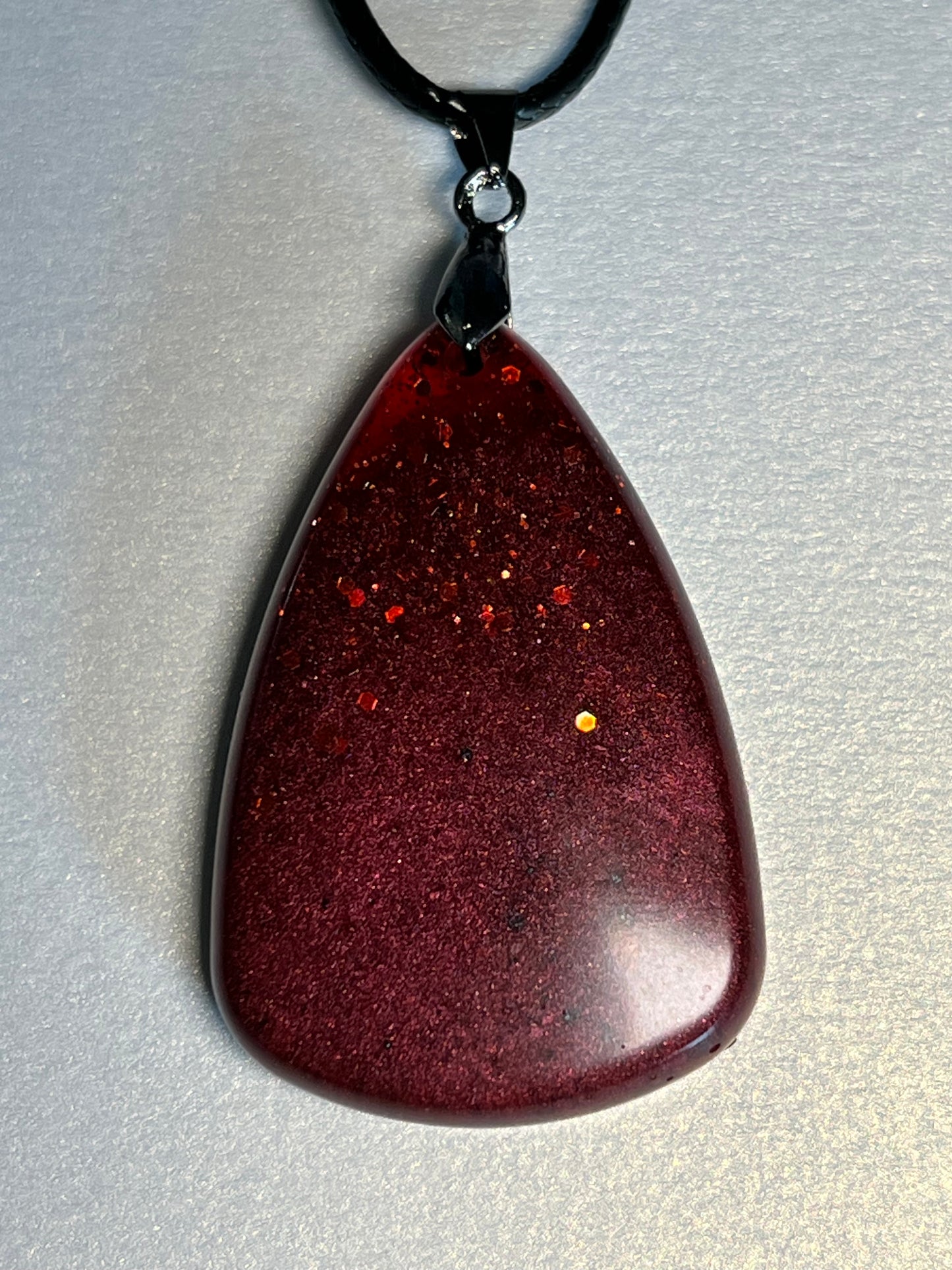 Blood Moon Fire — Crimson Resin Pendant