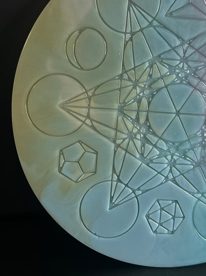 ✨ Celestial Dawn Sacred Geometry Tray | Pastel Aura Altar Disc