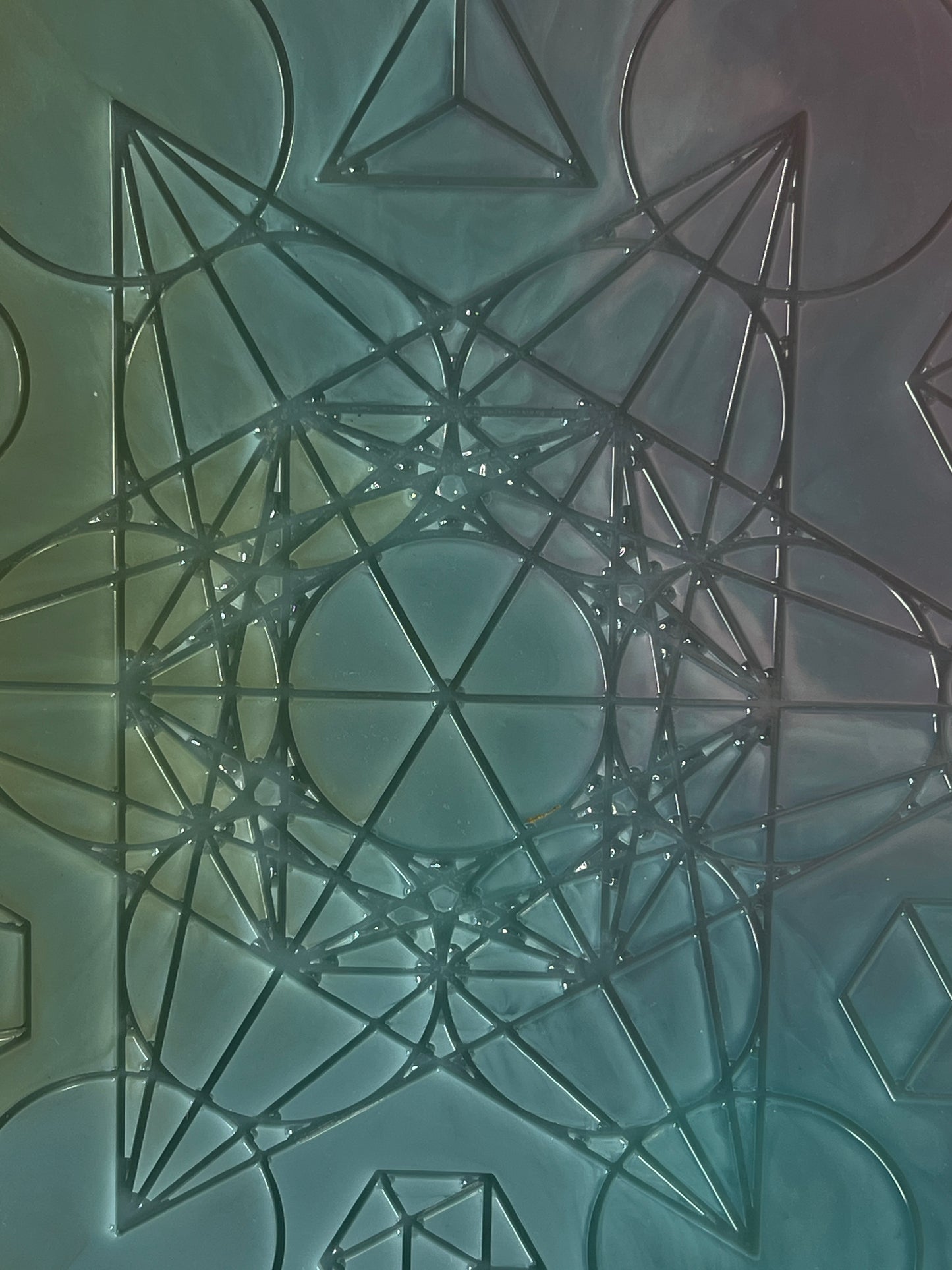 ✨ Celestial Dawn Sacred Geometry Tray | Pastel Aura Altar Disc