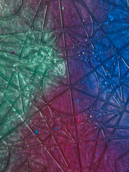 ✨ Cosmic Tide Sacred Geometry Tray | Deep Space Altar Grid Disc