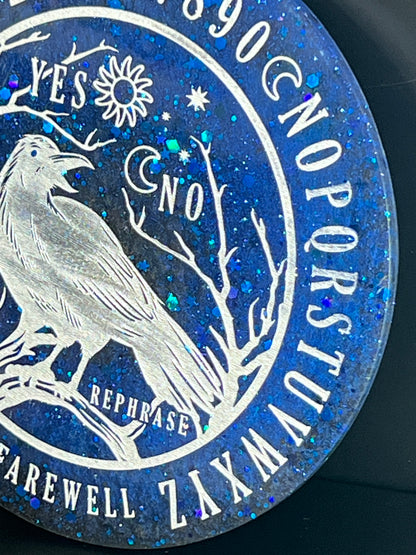 🌌 Midnight Oracle Raven Talking Board | Star-Forged Divination Disc (6”)