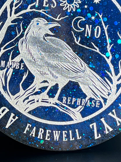 🌌 Midnight Oracle Raven Talking Board | Star-Forged Divination Disc (6”)