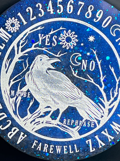🌌 Midnight Oracle Raven Talking Board | Star-Forged Divination Disc (6”)