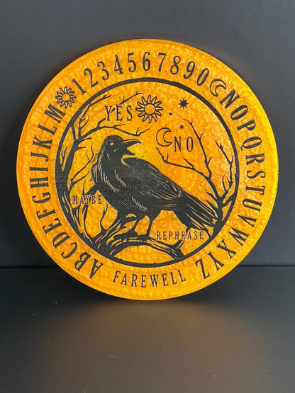 🌞 Solar Omen Raven Talking Board | Golden Path Divination Disc (6”)