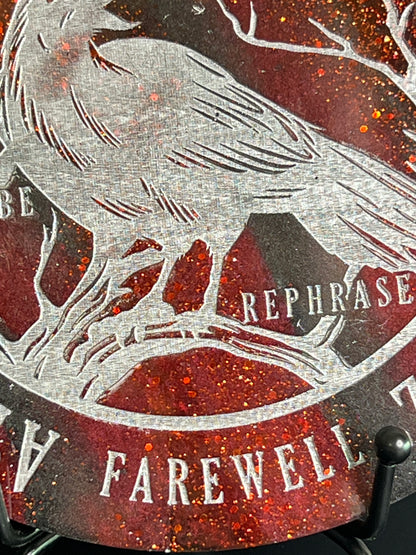 🩸 Crimson Omen Raven Talking Board | Shadow Flame Divination Disc (6”)