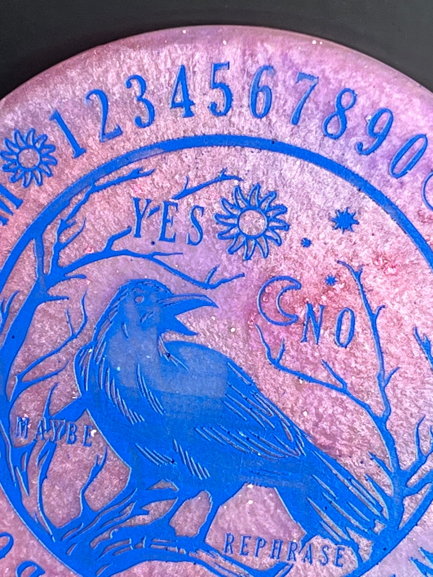 🪶 Skybound Raven Talking Board | Wisdom & Clear Voice Divination Disc (6”)