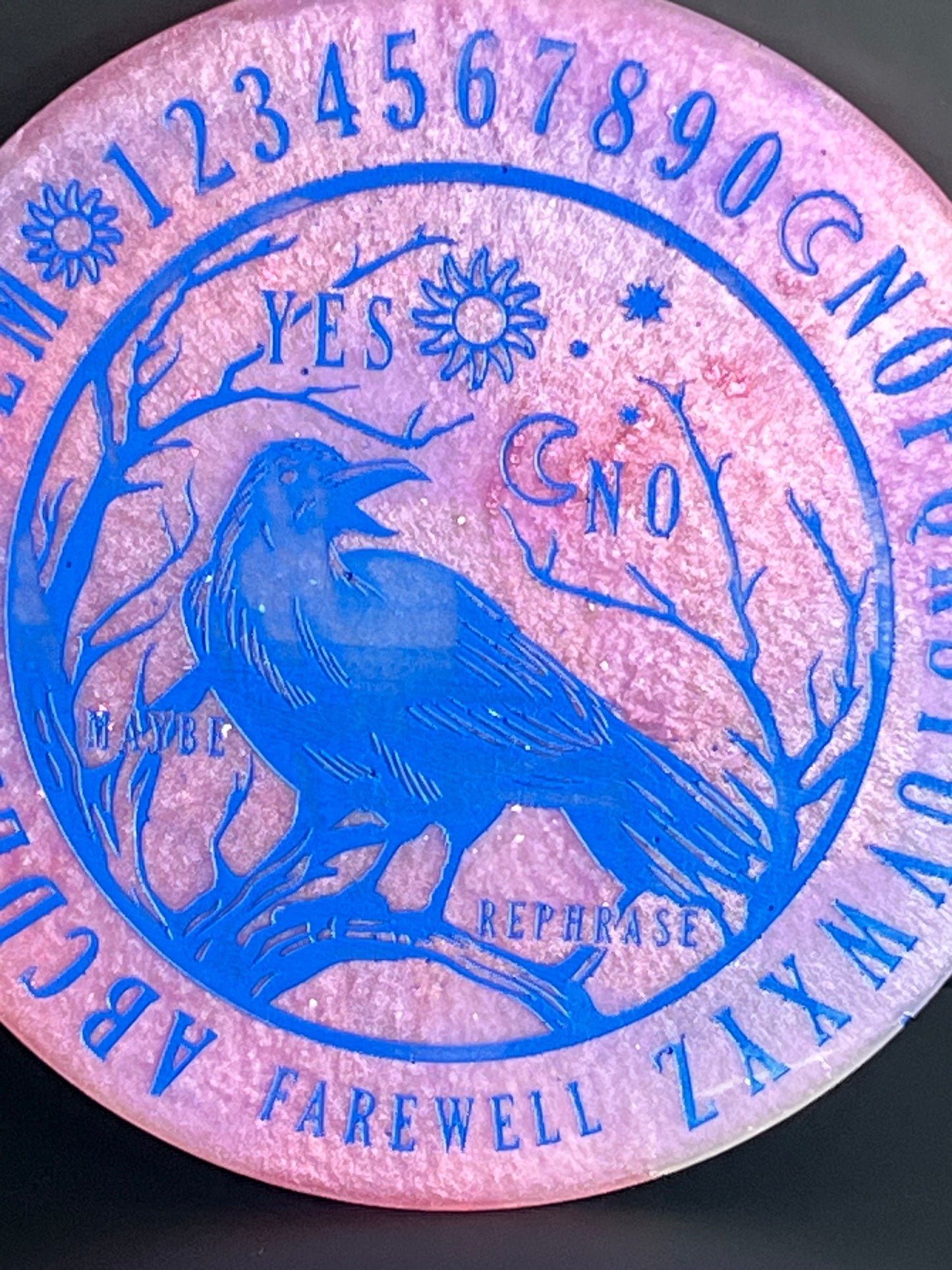 🪶 Skybound Raven Talking Board | Wisdom & Clear Voice Divination Disc (6”)