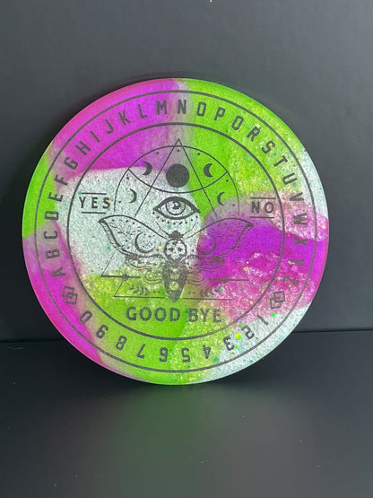 🌙 Prism Pulse Moth Talking Board | Liminal Energy Divination Disc (6”)