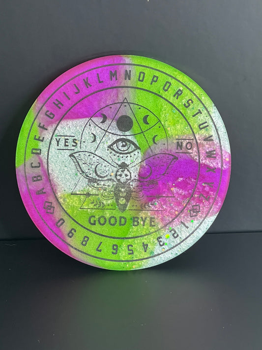 🌙 Prism Pulse Moth Talking Board | Liminal Energy Divination Disc (6”)