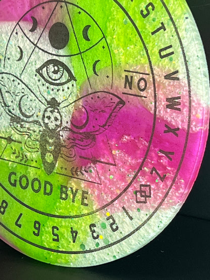 🌙 Prism Pulse Moth Talking Board | Liminal Energy Divination Disc (6”)