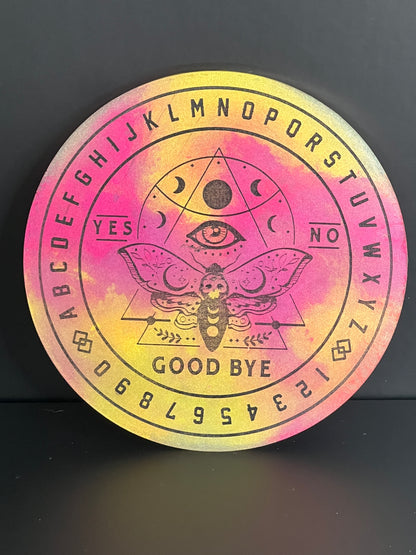 🌙 Aurora Drift Moth Talking Board | Sunset Intuition Divination Disc (6”)