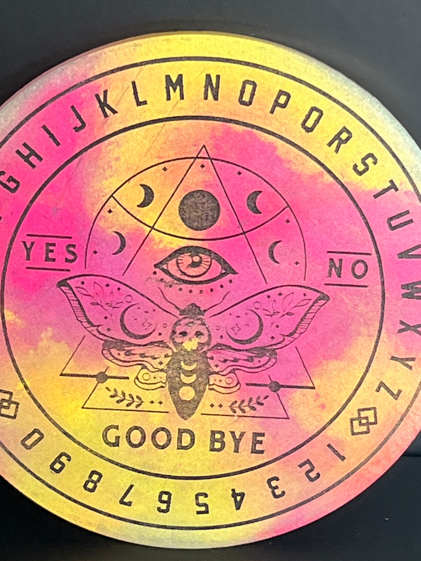 🌙 Aurora Drift Moth Talking Board | Sunset Intuition Divination Disc (6”)