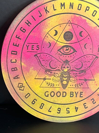 🌙 Aurora Drift Moth Talking Board | Sunset Intuition Divination Disc (6”)