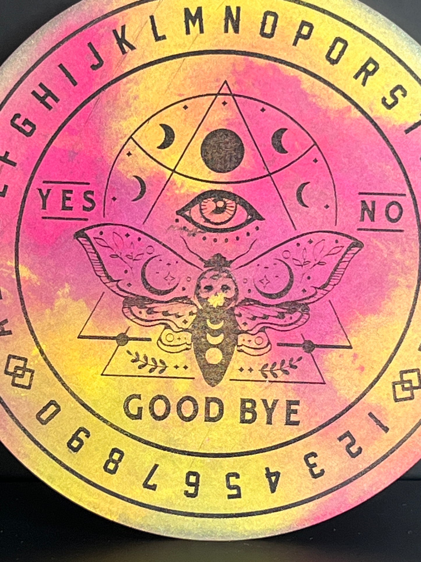 🌙 Aurora Drift Moth Talking Board | Sunset Intuition Divination Disc (6”)