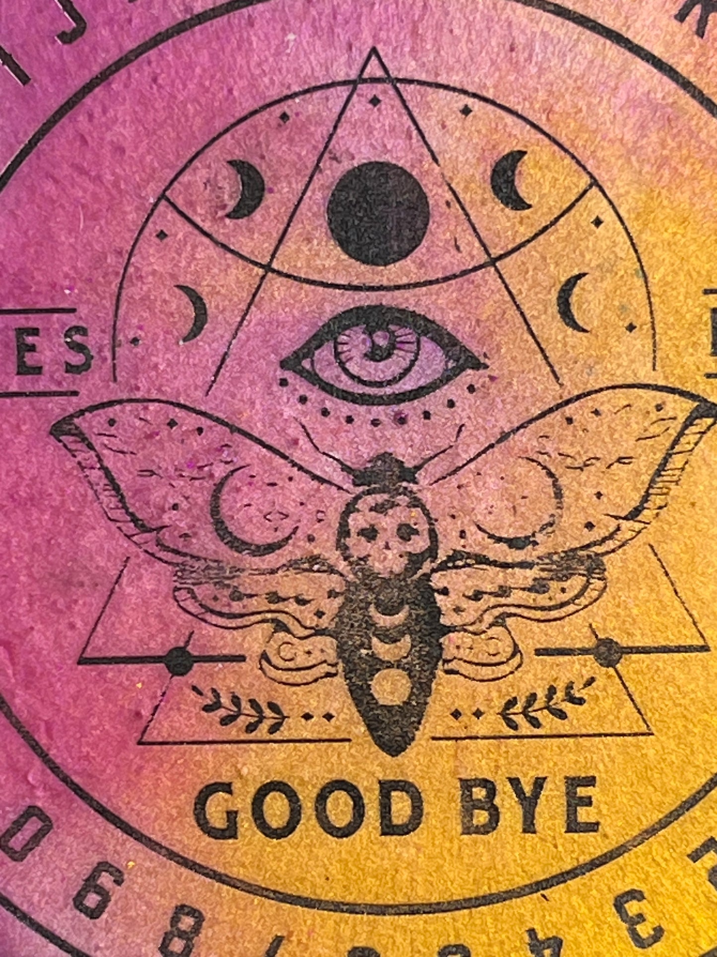 🌙 Sunblush Moth Talking Board | Liminal Light Divination Disc (6”)