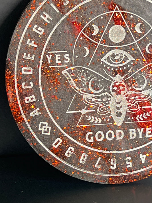 🌑 Cinder Veil Moth Talking Board | Shadow Intuition Divination Disc (6”)