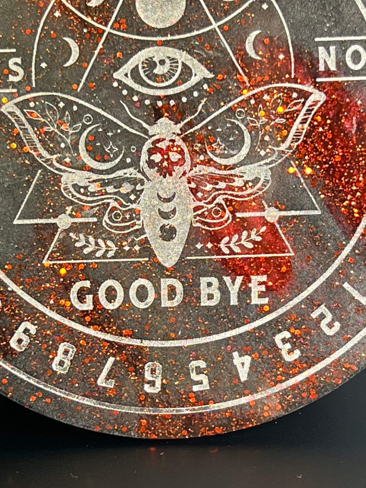 🌑 Cinder Veil Moth Talking Board | Shadow Intuition Divination Disc (6”)