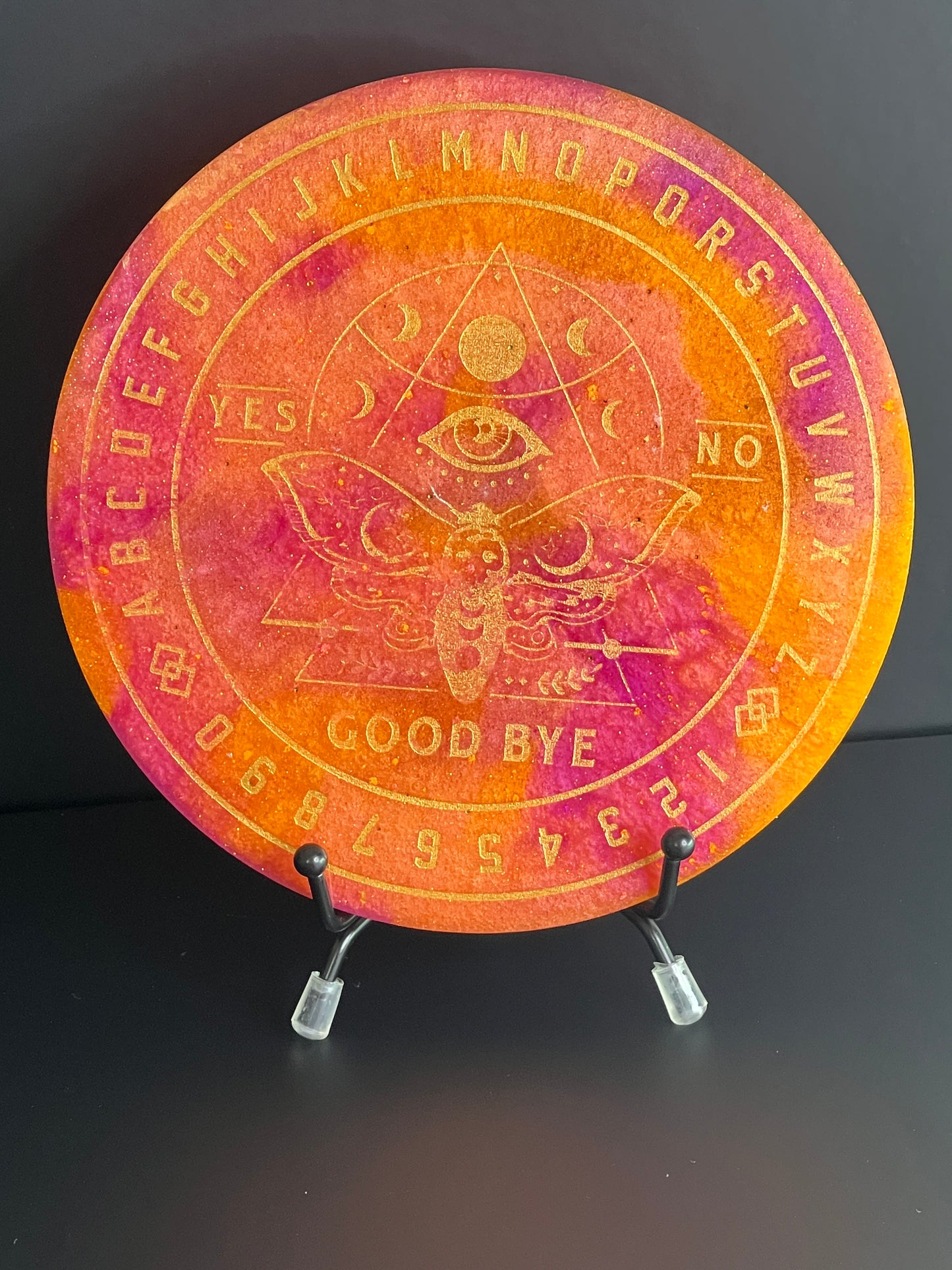 🌙 Emberlight Moth Talking Board | Lunar Fire Intuition Divination Disc (6”)
