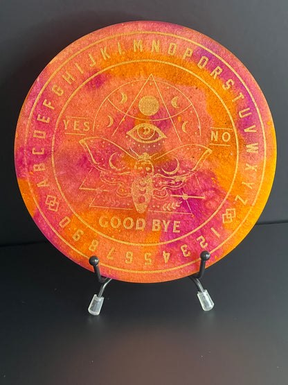 🌙 Emberlight Moth Talking Board | Lunar Fire Intuition Divination Disc (6”)