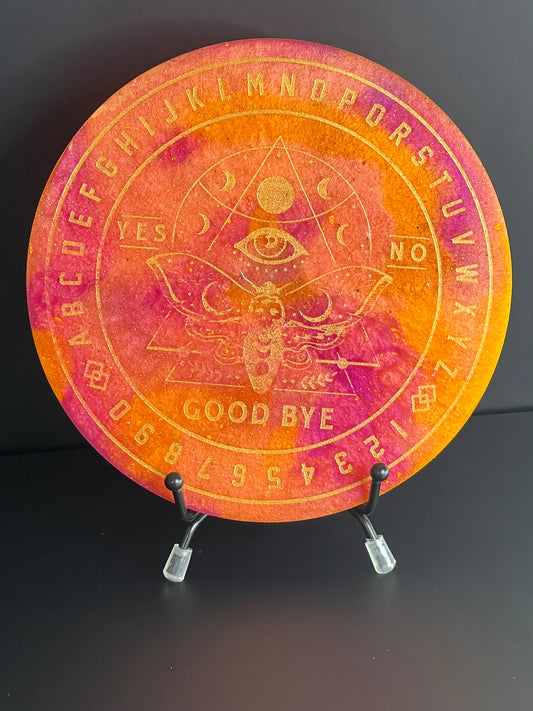 🌙 Emberlight Moth Talking Board | Lunar Fire Intuition Divination Disc (6”)