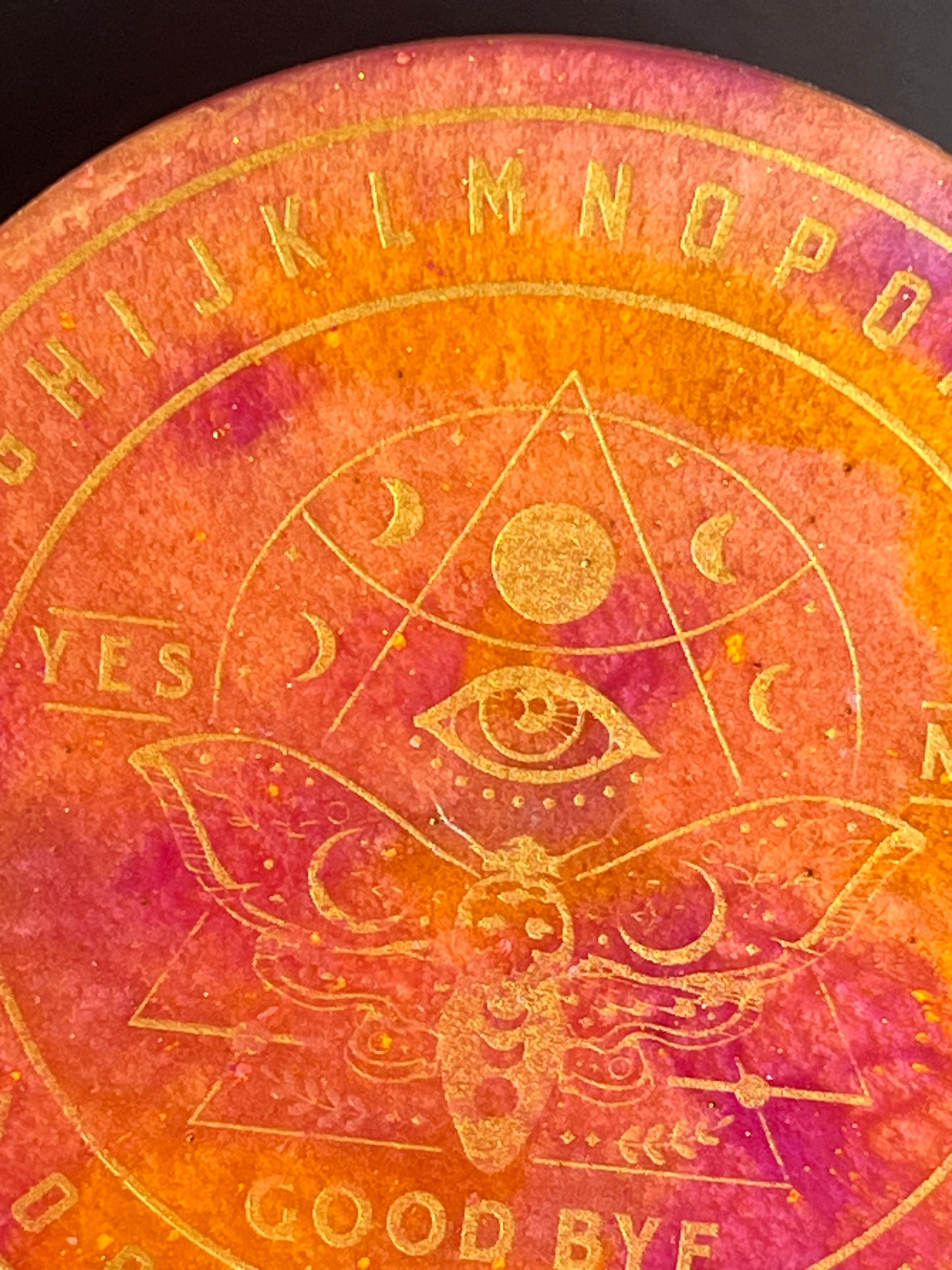 🌙 Emberlight Moth Talking Board | Lunar Fire Intuition Divination Disc (6”)