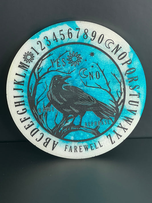 ❄️ Frost Tide Raven Talking Board | Clarity & Stillness Divination Disc (6”)