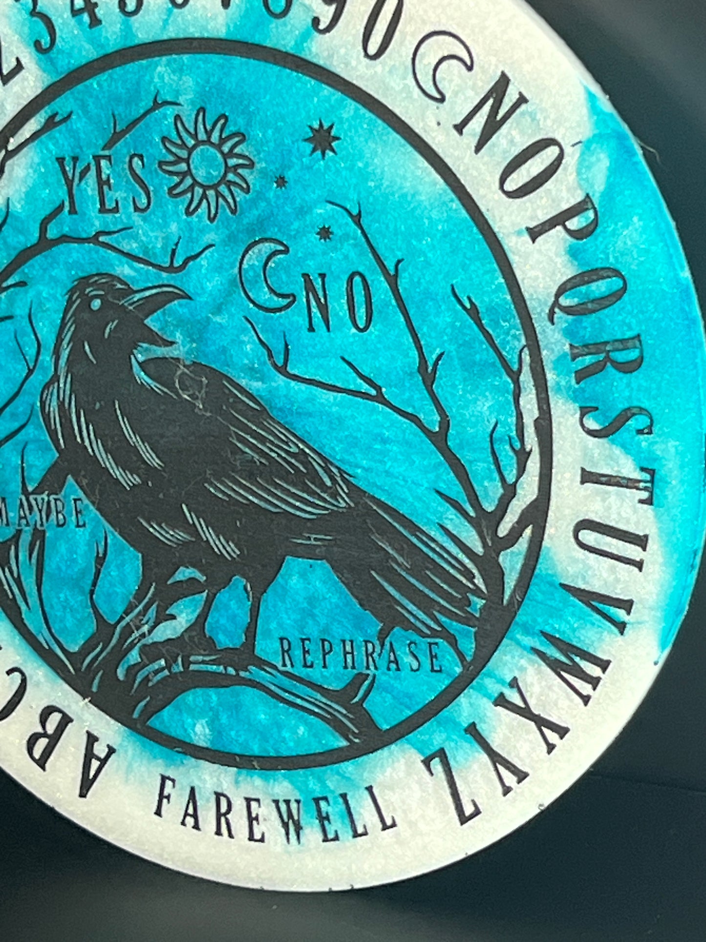❄️ Frost Tide Raven Talking Board | Clarity & Stillness Divination Disc (6”)