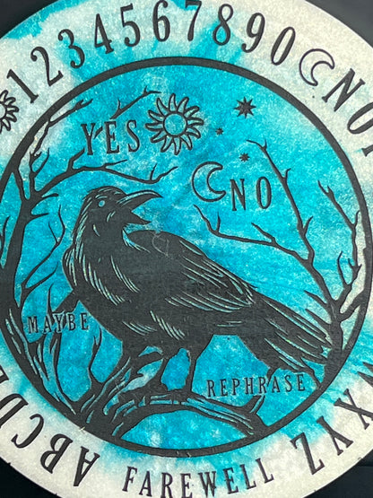 ❄️ Frost Tide Raven Talking Board | Clarity & Stillness Divination Disc (6”)