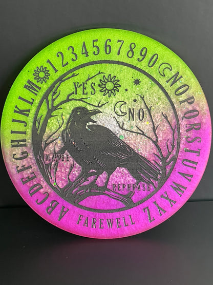 🌈 Prism Veil Raven Talking Board | Liminal Insight Divination Disc (6”)