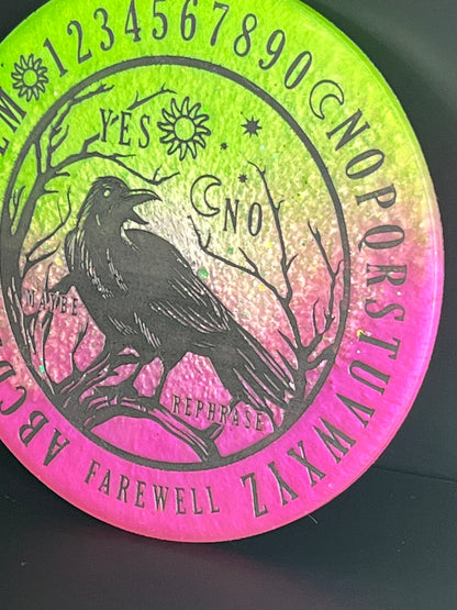 🌈 Prism Veil Raven Talking Board | Liminal Insight Divination Disc (6”)