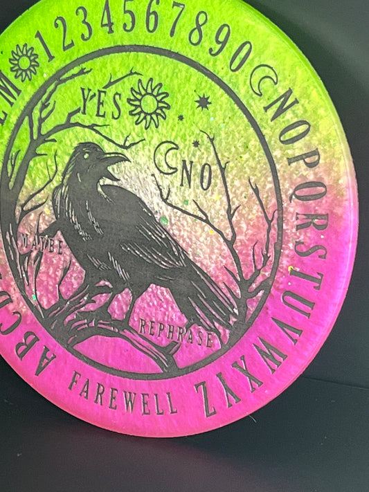 🌈 Prism Veil Raven Talking Board | Liminal Insight Divination Disc (6”)