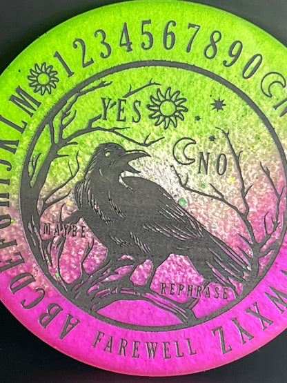🌈 Prism Veil Raven Talking Board | Liminal Insight Divination Disc (6”)