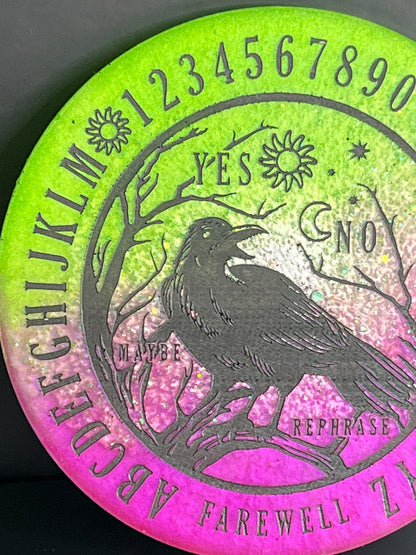 🌈 Prism Veil Raven Talking Board | Liminal Insight Divination Disc (6”)