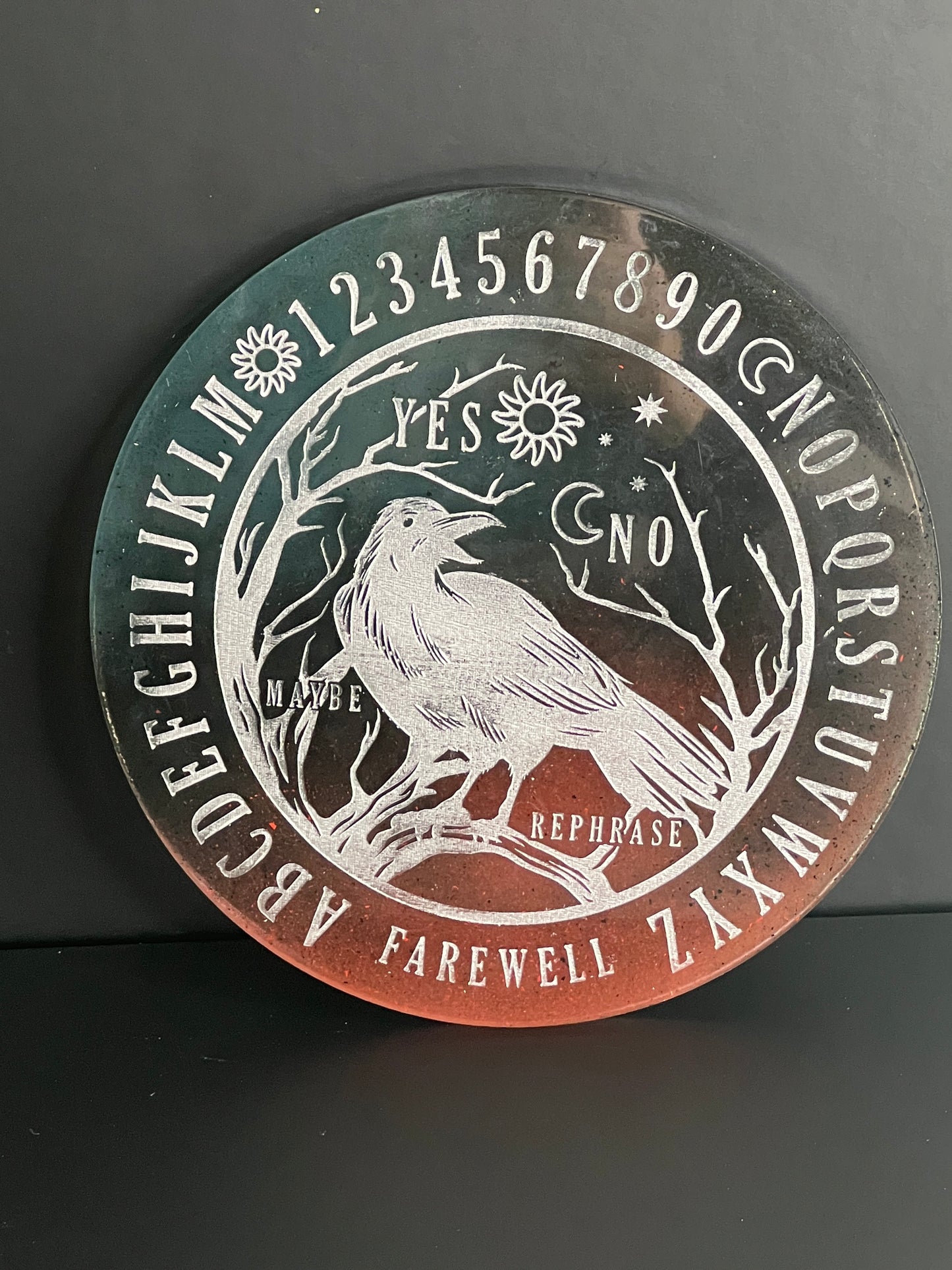 🌲 Forest Ember Raven Talking Board | Earthbound Insight Divination Disc (6”)