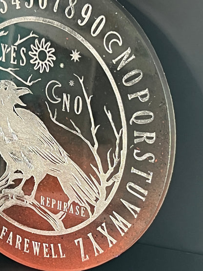 🌲 Forest Ember Raven Talking Board | Earthbound Insight Divination Disc (6”)