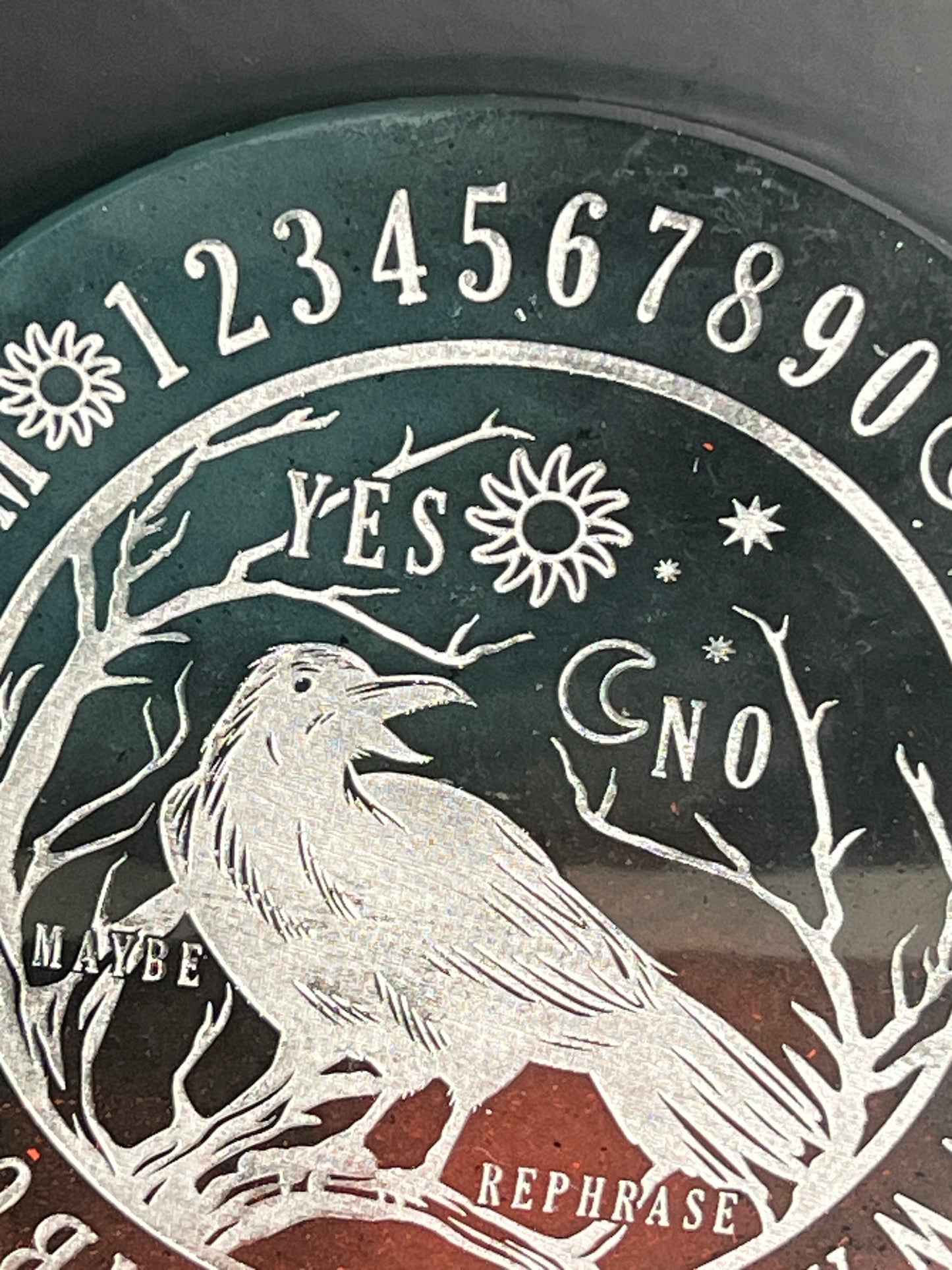 🌲 Forest Ember Raven Talking Board | Earthbound Insight Divination Disc (6”)