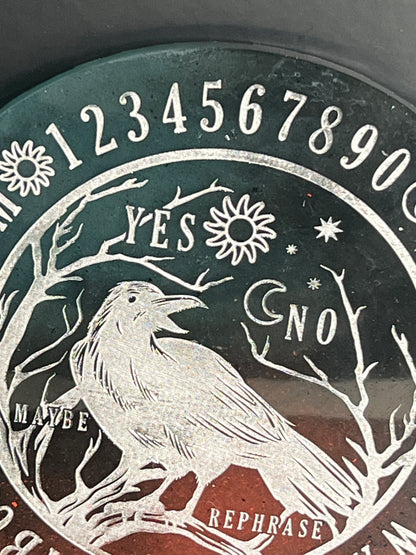 🌲 Forest Ember Raven Talking Board | Earthbound Insight Divination Disc (6”)