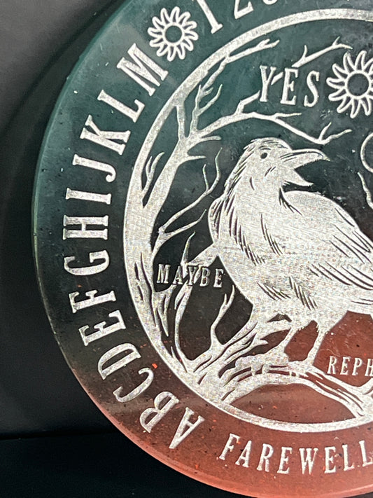 🌲 Forest Ember Raven Talking Board | Earthbound Insight Divination Disc (6”)