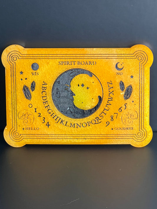 🌞 Golden Crescent Classic Talking Board | Solar Clarity & Grounded Insight (6” x 4”)