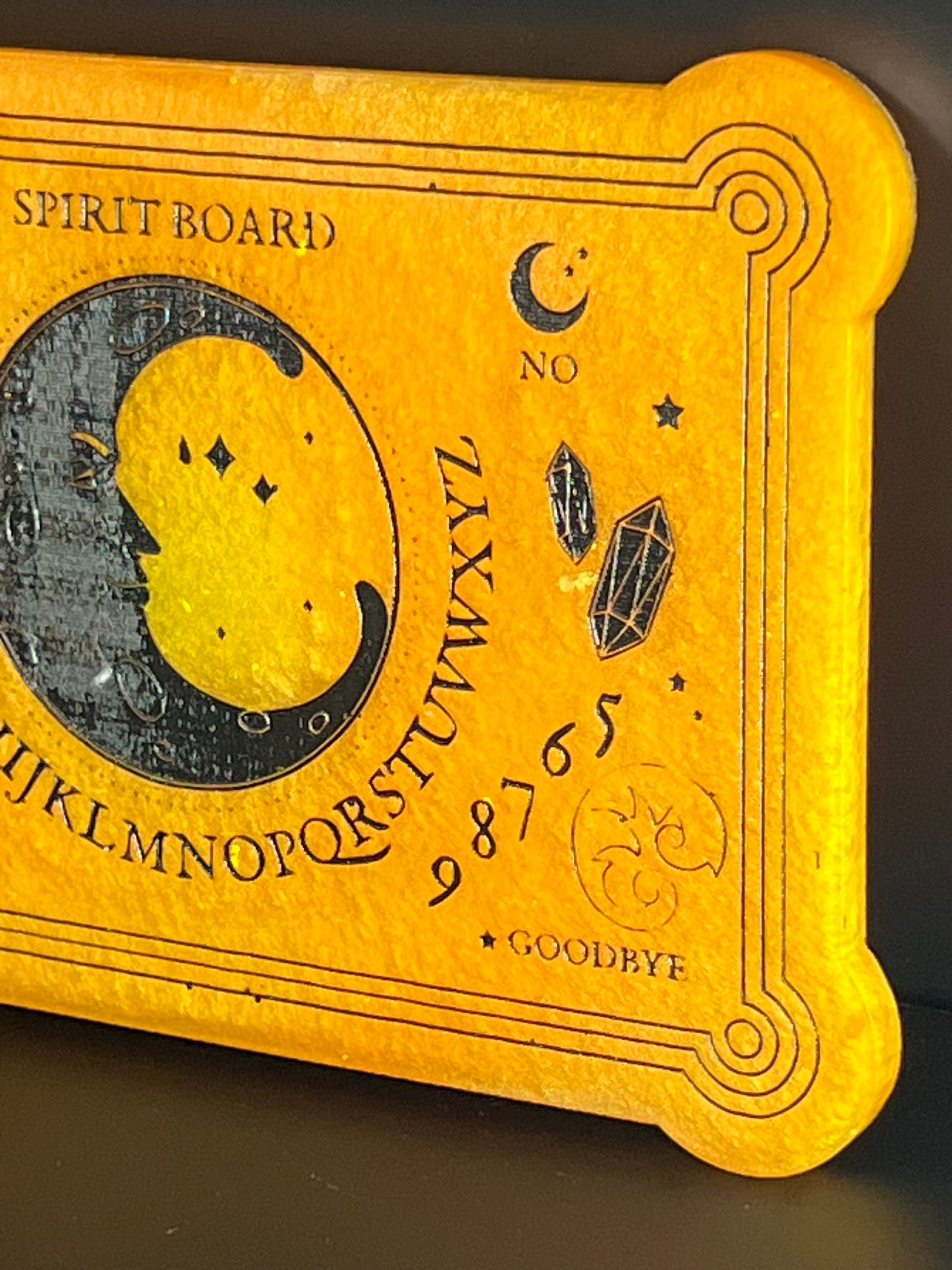 🌞 Golden Crescent Classic Talking Board | Solar Clarity & Grounded Insight (6” x 4”)