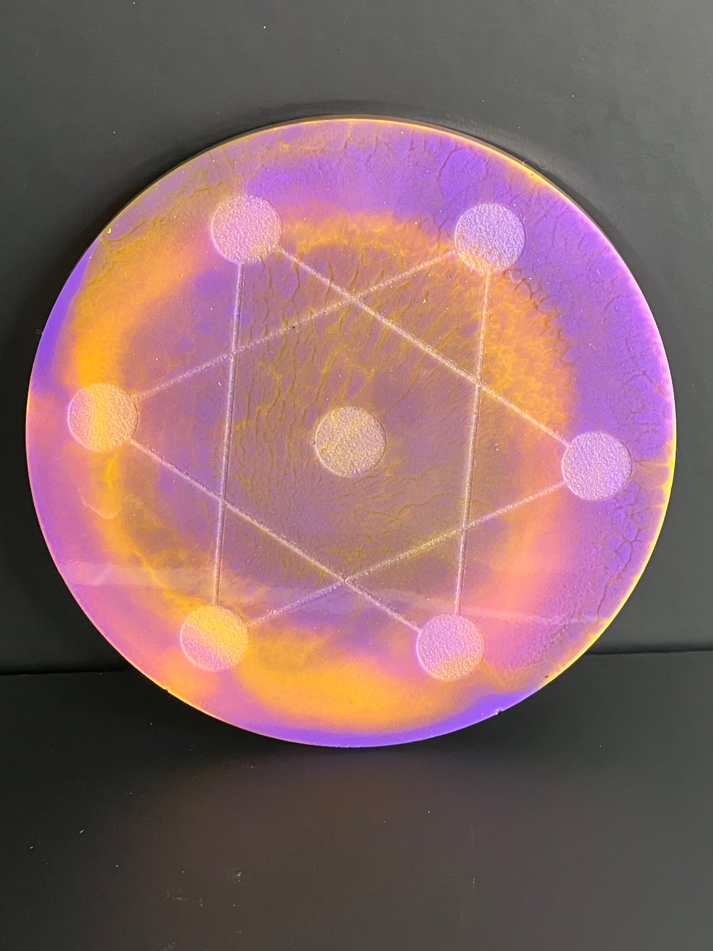 🔥 Solar Veil Crystal Grid | Creative Power & Intentional Expansion (5”)